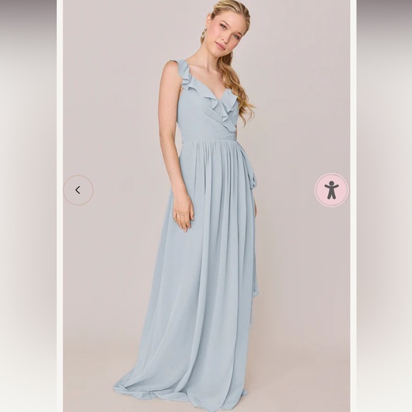 Revelry Dresses & Skirts - Revelry Valerie Chiffon Faux Wrap Dress, Sky Blue, Size 2